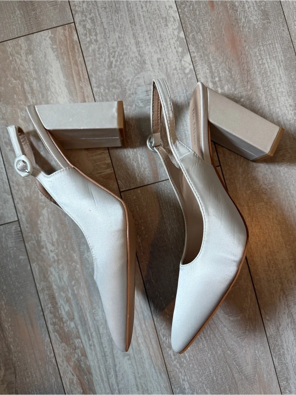 Be Mine Bridal Satin Slingback Pointed-Toe Pumps